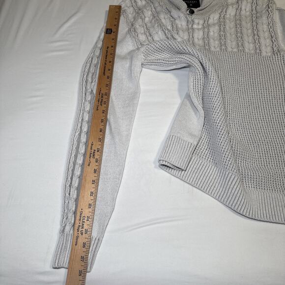 Outpost Makers Cable Knit Sweater Mens L The Buckle Shawl Collar Gray White NWT - Picture 9 of 15